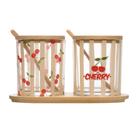 2 Potes Vidro colher e Bandeja Cherry 19 cm x 9,5cm Bambu