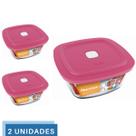 2 Potes Vidro Facilita Quadrado Marmita 300Ml Marinex 2 Potes Vidro Facilita Quadrado Marmita 300Ml Marinex