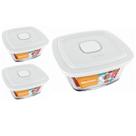 2 Potes Vidro Facilita Vap Quadrado Com Tampa 2L Marinex
