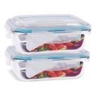 2 Potes Vidro Retangular 640ml Hermético Quality House