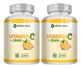 2 Potes Vitamina C com Zinco 500mg Kit 120 Cápsulas 2 Potes Vitamina C com Zinco 500mg Kit 120 Cápsulas