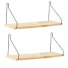 2 Prateleira Madeira Alça Metal Nicho Aramado Decoração 34cm