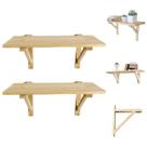2 Prateleiras de Bambu Decorativa Com Mão Francesa 40cm