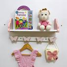 2 Prateleiras nuvem rosa e 2 cabideiros infantil formatos