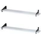 2 Prateleiras Suspensa Estilo Industrial Madeira 60cm FS PB