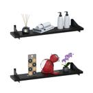 2 Prateleiras Suspensa Estilo Industrial Madeira 60cm UN PP