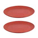 2 Prato Refeição Redondo Resistente 24cm Vermelho