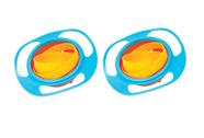 2 Pratos Mágicos 360 Azul Em Plástico Resistente Infantil Diversão Crianças Brincadeira Bebês