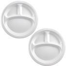 2 Pratos Melamina 21cm Petisqueira com 3 Divisórias Porção