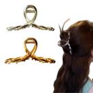 2 Prendedor De Cabelo Piranha Presilha Clássica Costura Metal Luxo