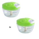 2 Processador De Alimentos Manual Mini Triturador 3 Lâminas