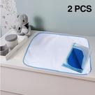 2 Protetores de Colchão 70x50 Absorventes Laváveis Branco com Borda Azul para Desfralde - Vila Flor