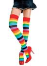2 prs Meia 5/8 LISTRADA arco iris cosplay n34a41 meião colorida