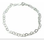 2 Pulseira Feminina Prata Legitima 925 Elo Coração