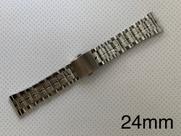 2 Pulseiras de Aço Prateada Terminal Reto 24mm