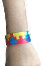 2 Pulseiras De Identificação Autismo E Girassol Setim Infant