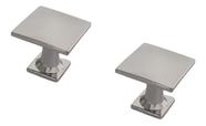 2 Puxador Gaveta Móveis Armário Ponto Quadrado Cromado 22mm