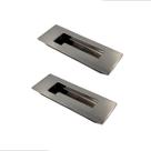 2 puxadores concha de embutir inox polido porta correr gaveta 15cm