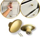 2 Puxadores Ponto Dourado Fosco Oval Premium feito em Metal
