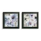 2 Quadros Decorativos Flores Paris Moldura Caixa Alta Vidro