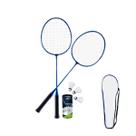 2 Raquetes de Badminton + 3 Petecas de Pena + 1 Raqueteira Com Alça Esporte Kit