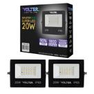 2 refletor led volter eco IP65 20w 6500k preto 1800lm luz branco frio