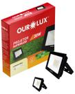 2 Refletor Projetor Preto LED 30w Bivolt Cor da Luz Branco Quente 3000K Ourolux