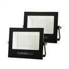 2 Refletor Slim 100w Holofote Prova D'agua Luz Branco Frio