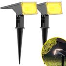 2 Refletor Solar Jardim 6 Leds Verde Amarela 10x Mais Forte Luminária Spot Jardim Sem Fio