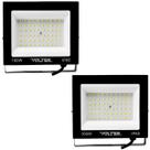 2 Refletores Led Externo Ip65 100w Biv 6500k Volter Preto 2 Refletores Led Externo Ip65 100w Biv 6500k Volter Preto