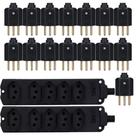 2 Régua 5 Tomadas 3 Pinos 20a Múltipla + 15 Plug Macho 3 Pinos 10a Preto