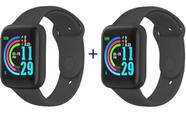 2 Relógios Smartwatch D20 Casal Resistente a Água