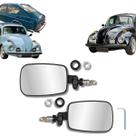 2 Retrovisor Fusca Mexicano Preto Braco Curto Convexo