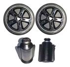 2 Rodas + 2 Travas Para Roda Traseira Roadster Bandeirante