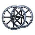 2 Rodas em Nylon p/ Cadeira de Rodas com Pneu Inf Eixo Fixo