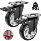 2 Rodas Rodízio Grande Giratória Com Trava Reforçadas Carrinho Móveis 100mm 4 Polegadas Peso 400kg - 2 Rodas Rodízio Grande Giratória Com Trava Reforçadas Carrinho Móveis 100mm 4 Polegadas Peso 400kg -