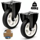 2 Rodas Rodízio Grande Giratória Fixo Reforçada Carrinho Móveis Pesados 100mm 4 Polegadas Peso 400kg -