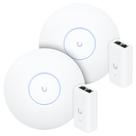 2 Roteadores Wi-Fi 6 Access Point 3.0 Gbps + 2 Injetores PoE 2 U6+ Ubiquiti C/ 2 Fontes 48V 15W