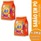 2 Sabão Pó Ace ação instantânea Tamanho Família 2,4kg Sachê