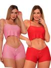 2 short doll virginia cropped rosa e vermelho 2 short doll virginia cropped rosa e vermelho