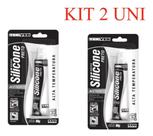 2 Silicone Alta Temperatura Preto Automotivo Tek Bond 50g