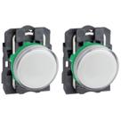 2 Sinaleiro Ø22mm Plástico P/ Lâmpada Ba9s Branco até 250V Schneider