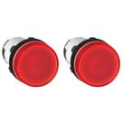 2 Sinaleiro Plástico 22mm Para Lâmpada Ba9s 250v Schneider Vermelho