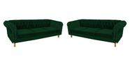 2 Sofás Chesterfield Capitone Duque Suede Verde Musgo 1,80