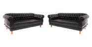 2 Sofás Chesterfield Capitone Elisabeth Corano Preto 2,00cm