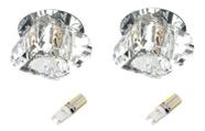 2 Spot de Embutir Gesso Cristal K9 Ac661 + Led 3w Branco Frio