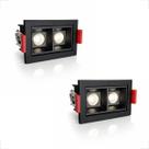 2 Spot Duplo Micro Embutir Led Downlight Recuado 4000k Bet86