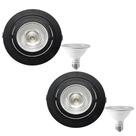 2 Spot Embutir Face Plana PAR30 + 1 Lâmpada LED 10W 6500K E27