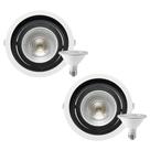 2 Spot Embutir Redondo Recuo PAR30 + Lâmpada LED 10W 6500K E27