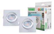 2 Spot Led Embutir Quadrado 7w Bivolt Direcionável Taschibra